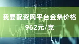 我要配资网平台金条价格962元/克